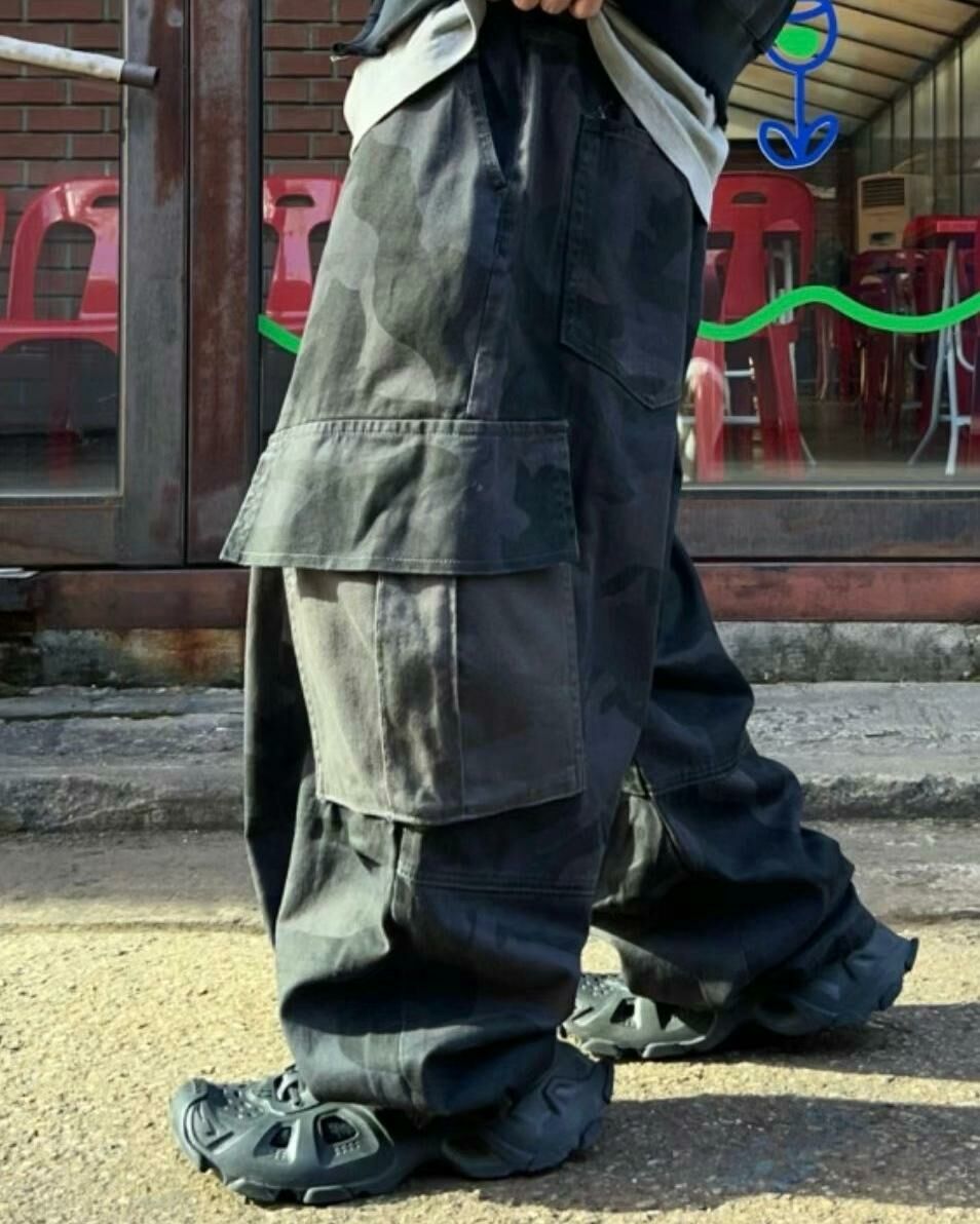 迷彩可束腳工裝鬆身褲 P3003