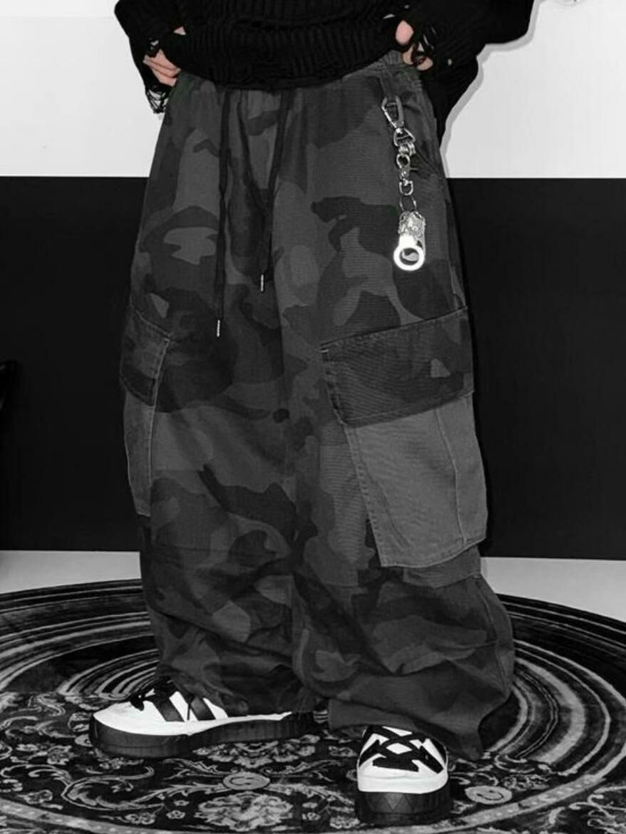 迷彩可束腳工裝鬆身褲 P3003