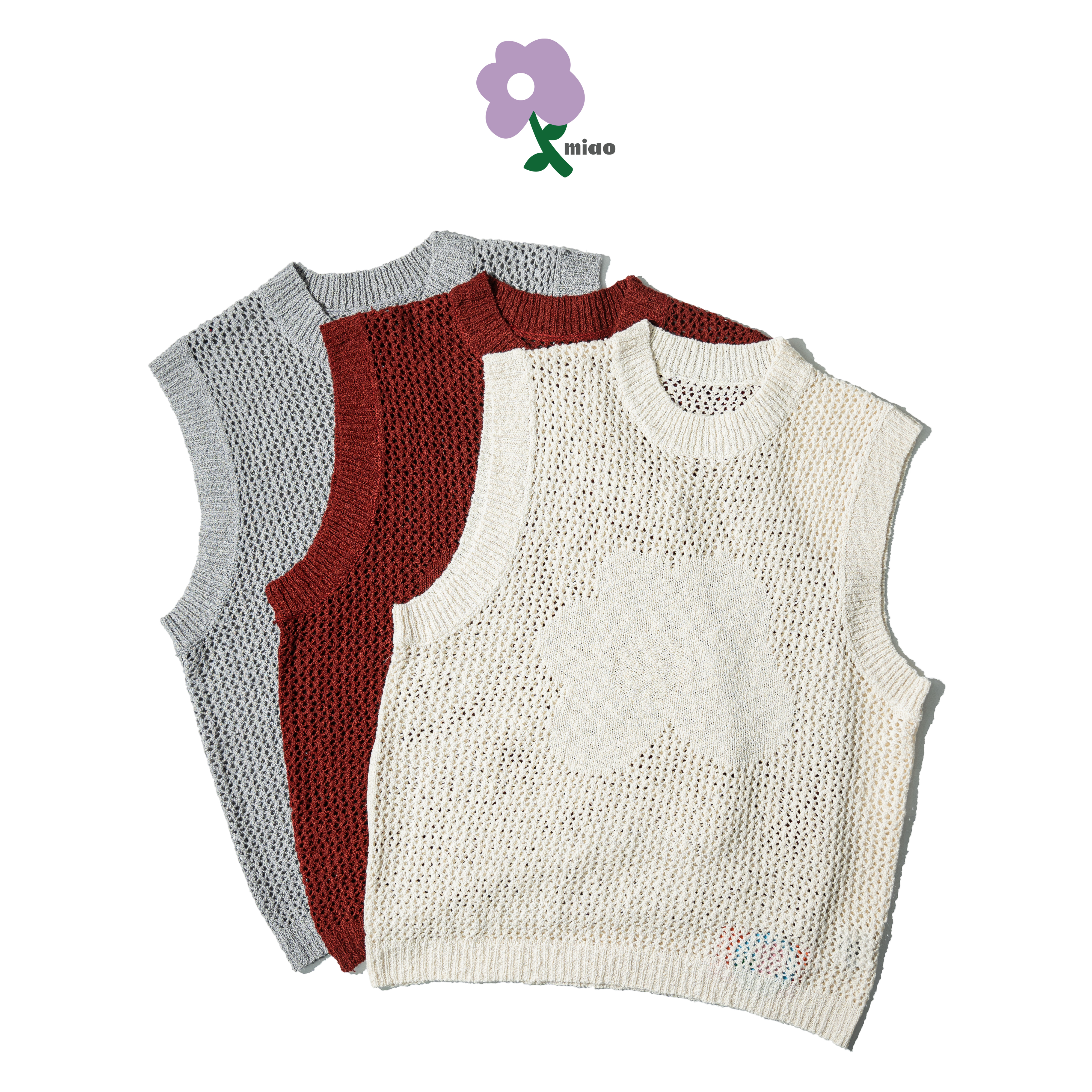 AGILITY MIAO Flowers Mesh Vest 女裝 小花 針織背心  [M-V3]