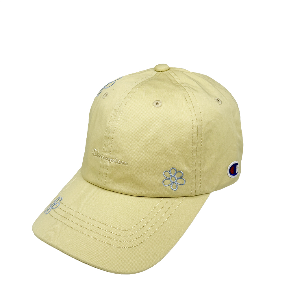 中性-日系 花朵 刺繡 棒球帽-黃色（161-0144-L.YELLOW）