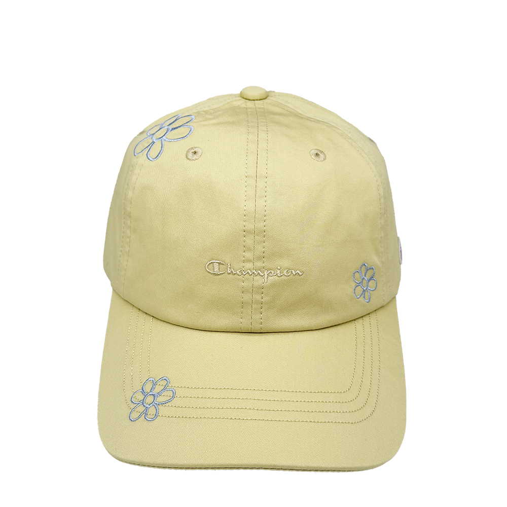 中性-日系 花朵 刺繡 棒球帽-黃色（161-0144-L.YELLOW）