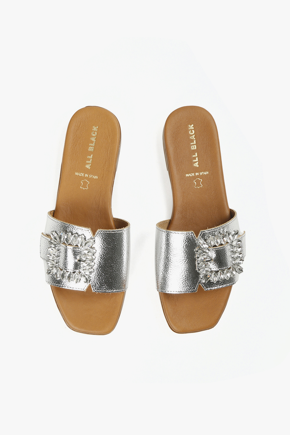 Elton Slide 飾釦皮中底低跟涼鞋