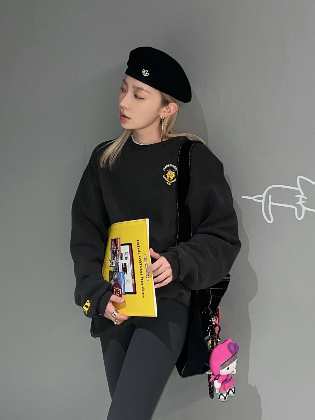 ADIDAS ORIGINALS LOGO刺繡 學院風貝雷帽 JF4210BLACK