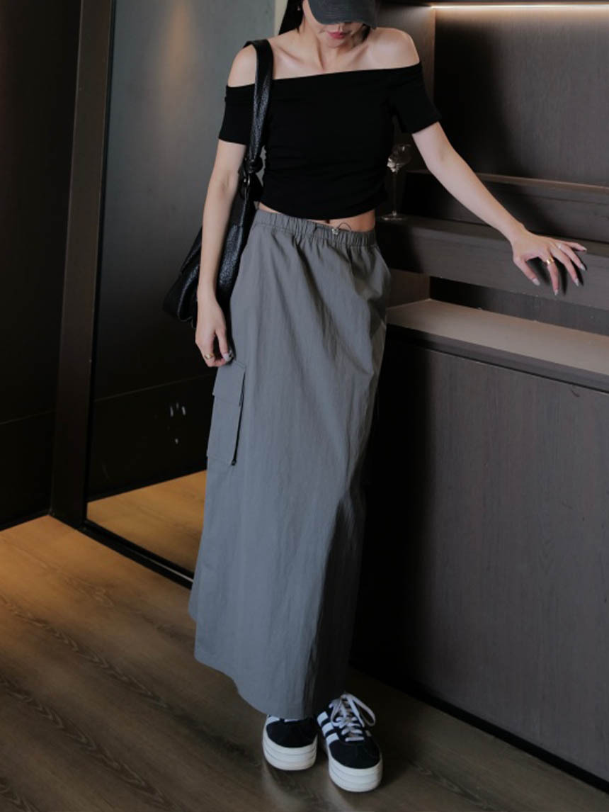 有磅數尼龍工裝中裙*3色