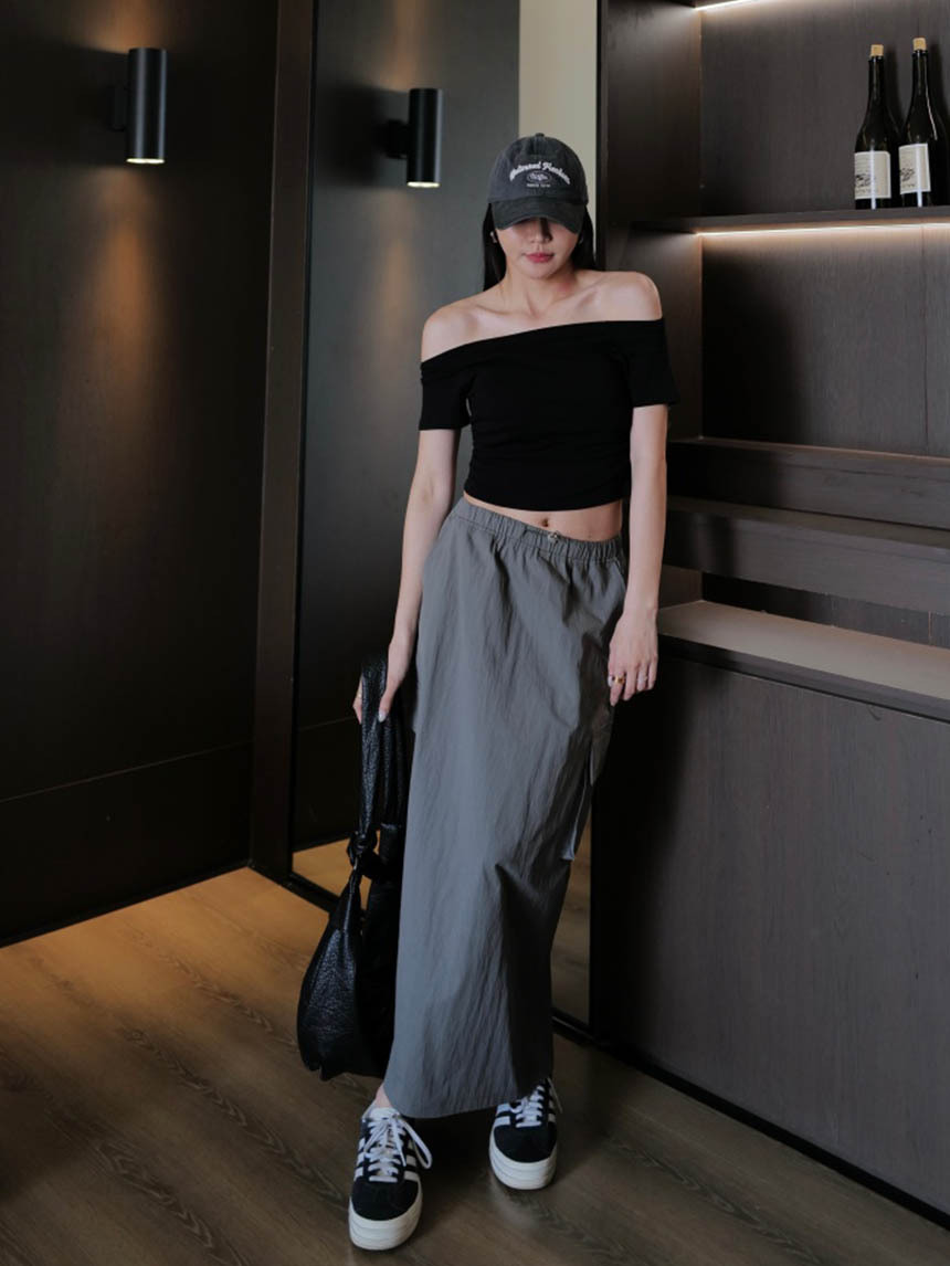 有磅數尼龍工裝中裙*3色