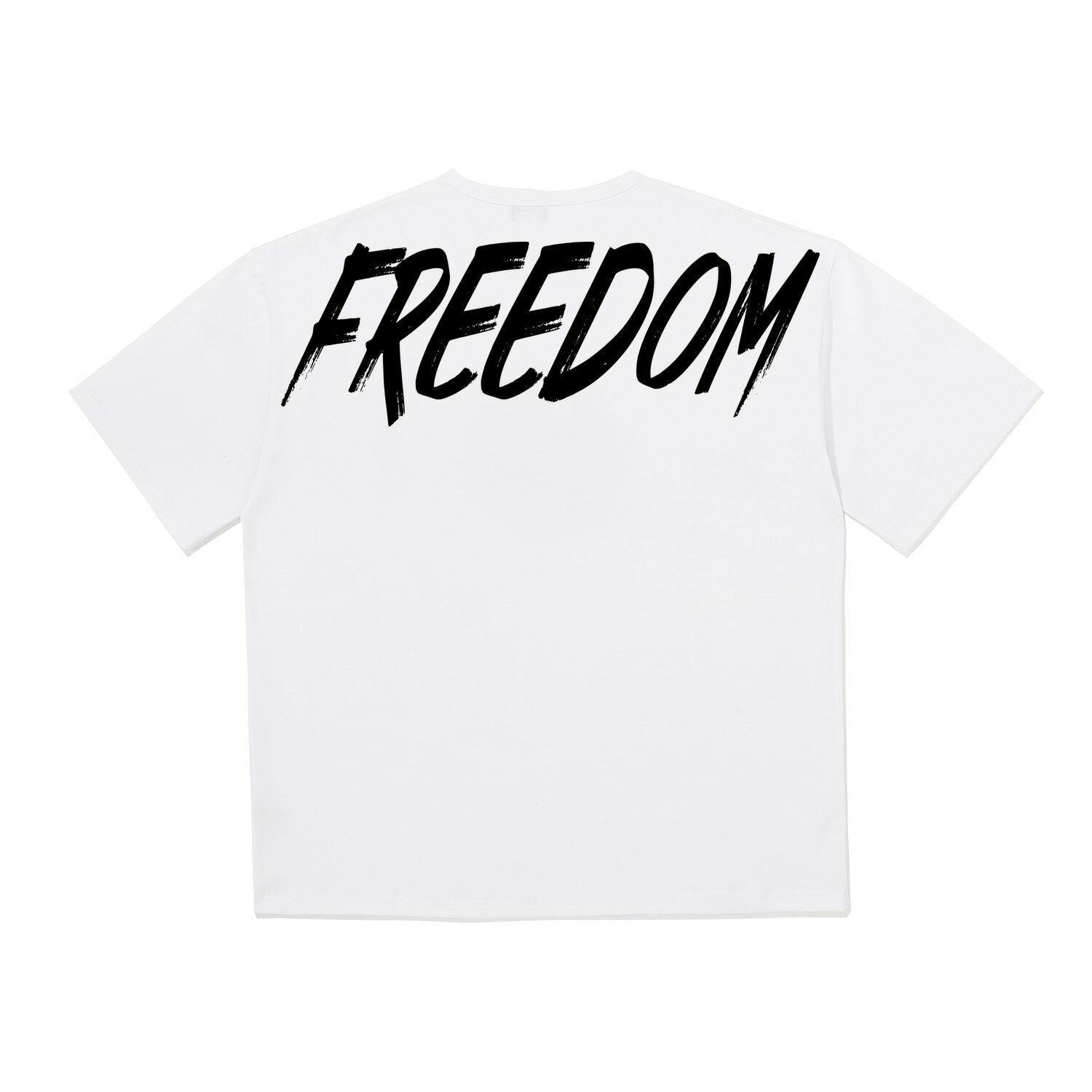 FREEDOM Overfit Back Print T-Shirt - WHITE