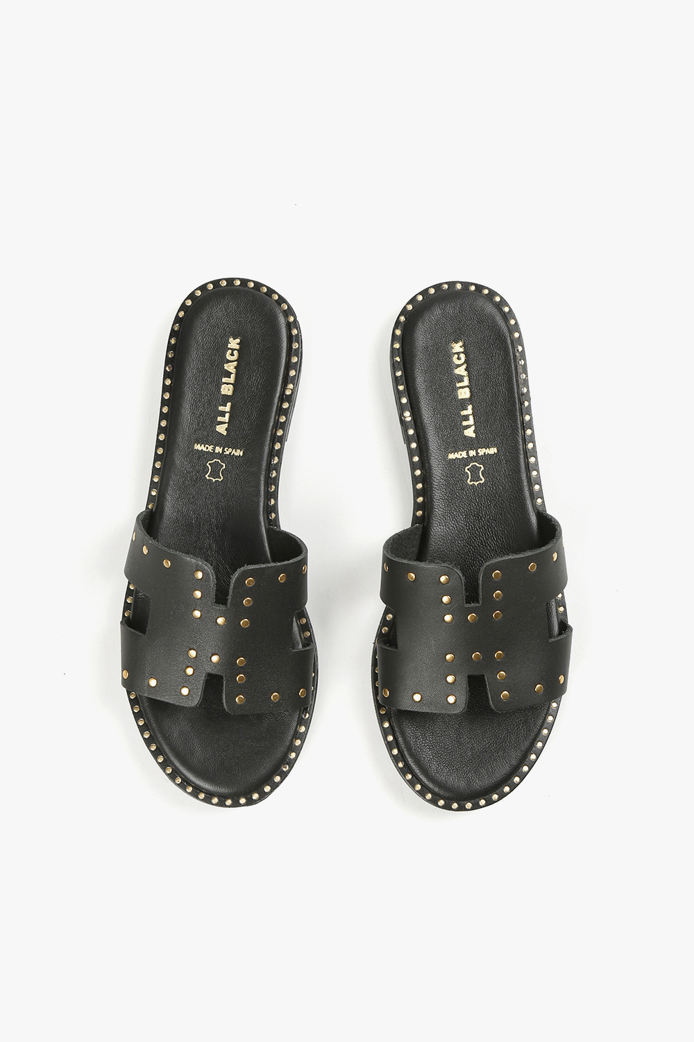 Stud H 卯丁飾釦皮中底涼鞋