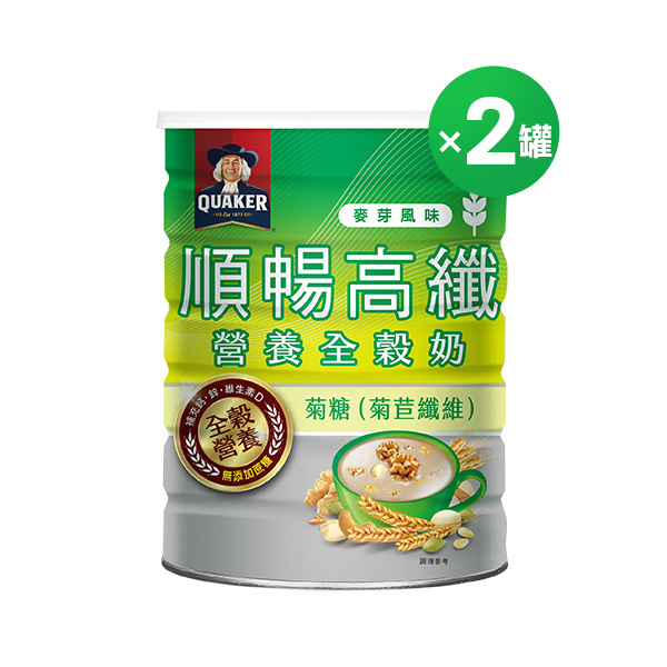 桂格 營養全穀奶順暢高纖600gX2罐(新舊包裝隨機出貨! 內容相同請安心購買)