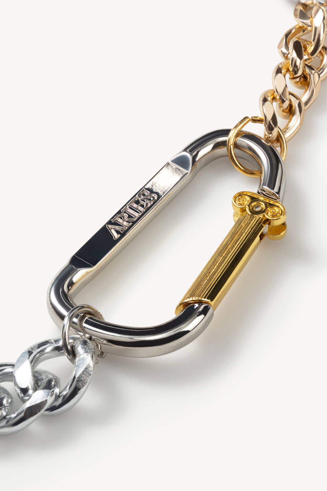 Aries | Column Carabiner Silver Necklace