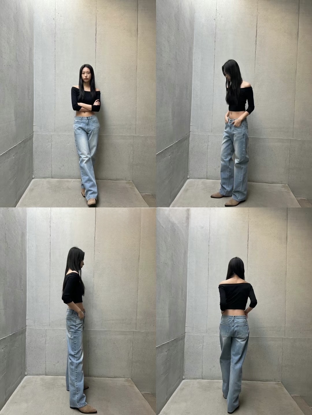 正韓𝜗𝜚基本小心機低腰直筒牛仔褲（Ｓ）