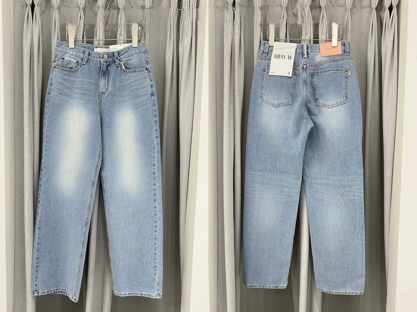 正韓𝜗𝜚基本小心機低腰直筒牛仔褲（Ｓ）