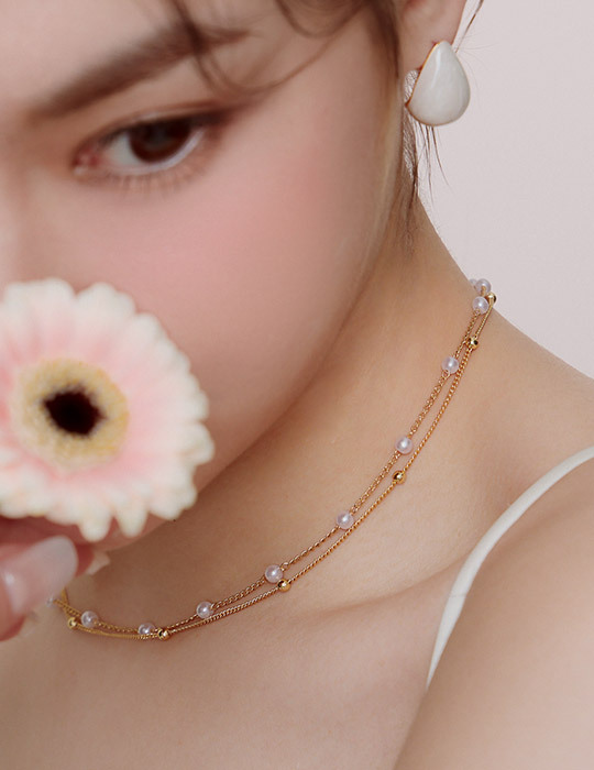 雙層百搭珍珠項鍊