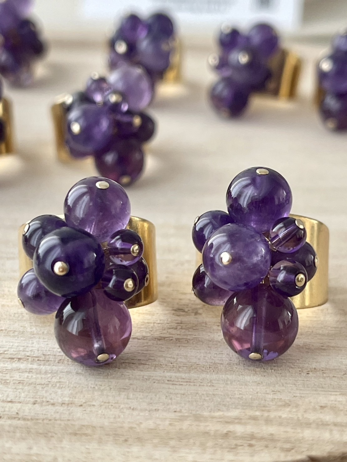 [Big Land] 紫水晶黃銅戒指 | NO.115