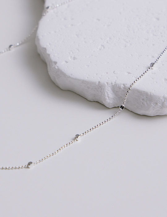 【925純銀】細緻切割圓珠間隔項鍊