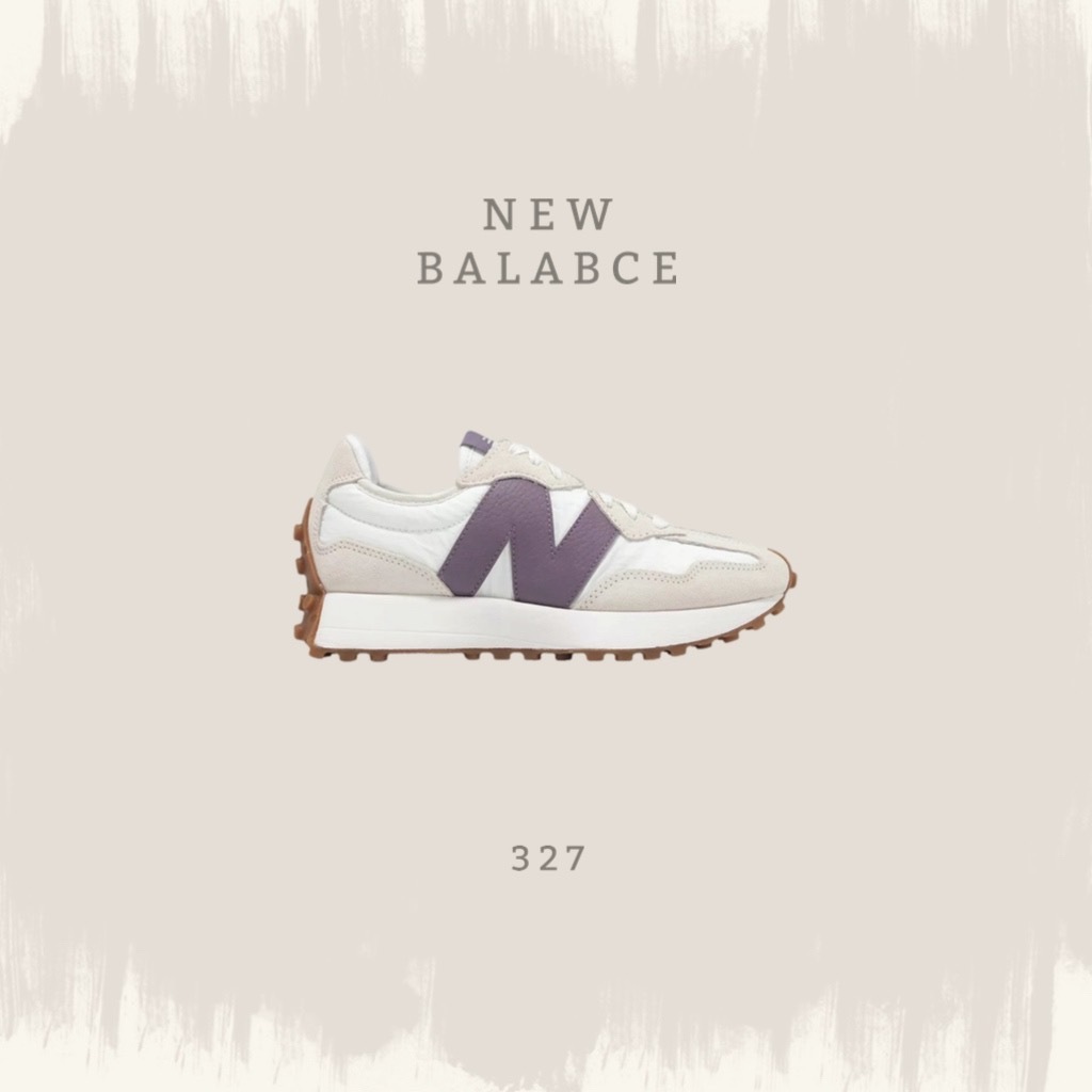 NEW BALANCE 327 米白紫 麂皮 拼接 復古 運動鞋 WS327FTC