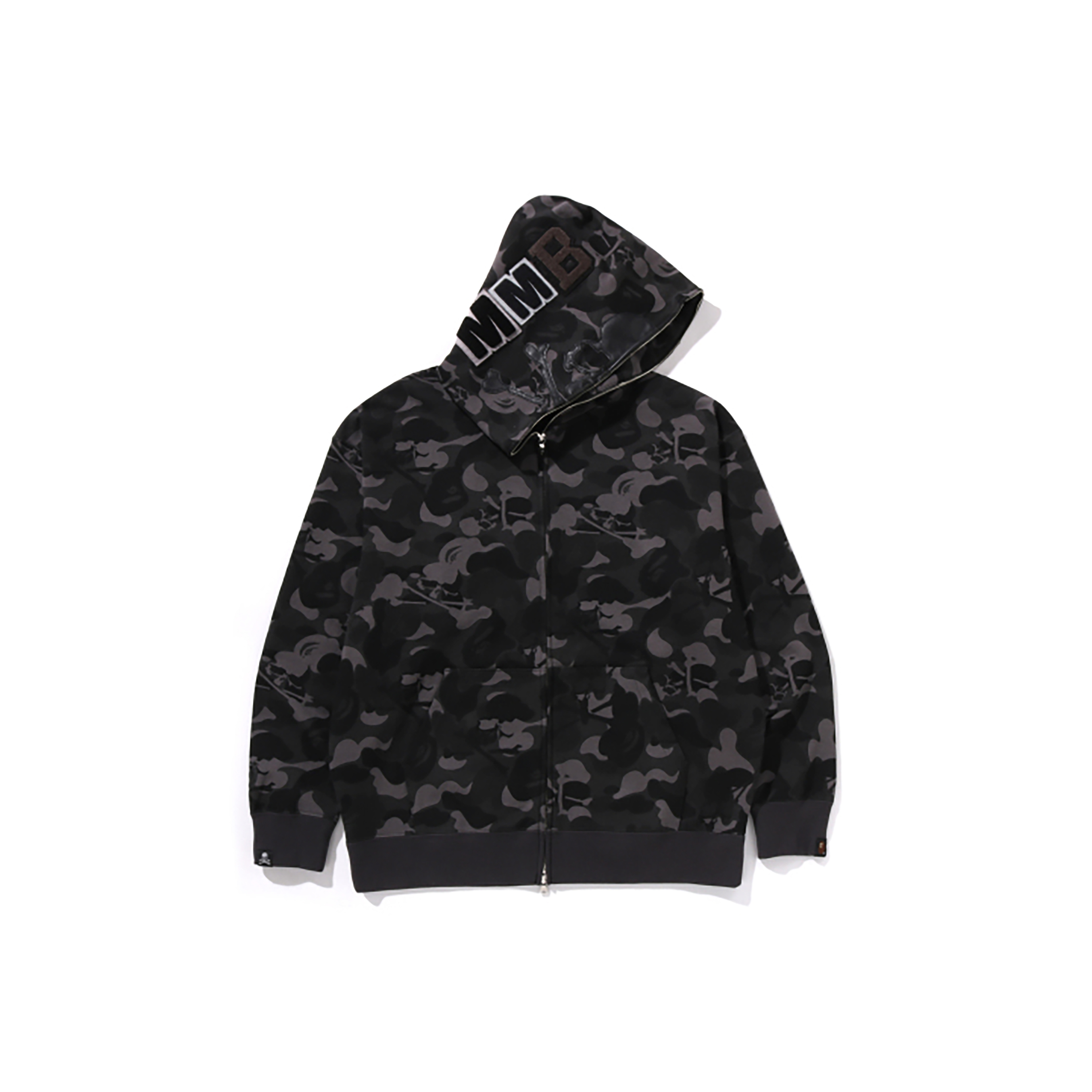 -(B021)-MASTERMIND X A BATHING APE BAPE SKULL CAMO RELAXED FIT ZIP HOODIE 骷髏 連帽外套 寬鬆版-1L23115908