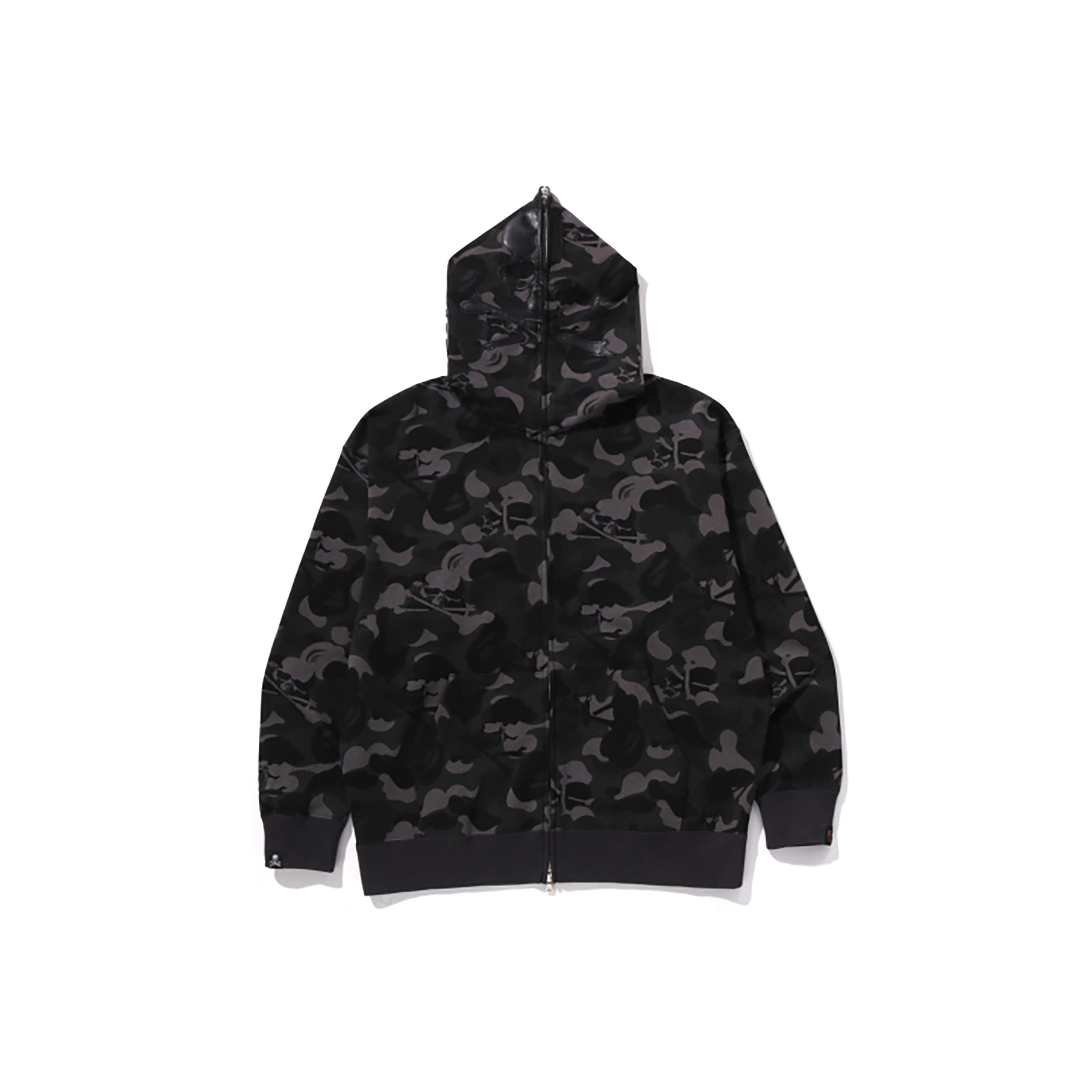 -(B021)-MASTERMIND X A BATHING APE BAPE SKULL CAMO RELAXED FIT ZIP HOODIE 骷髏 連帽外套 寬鬆版-1L23115908