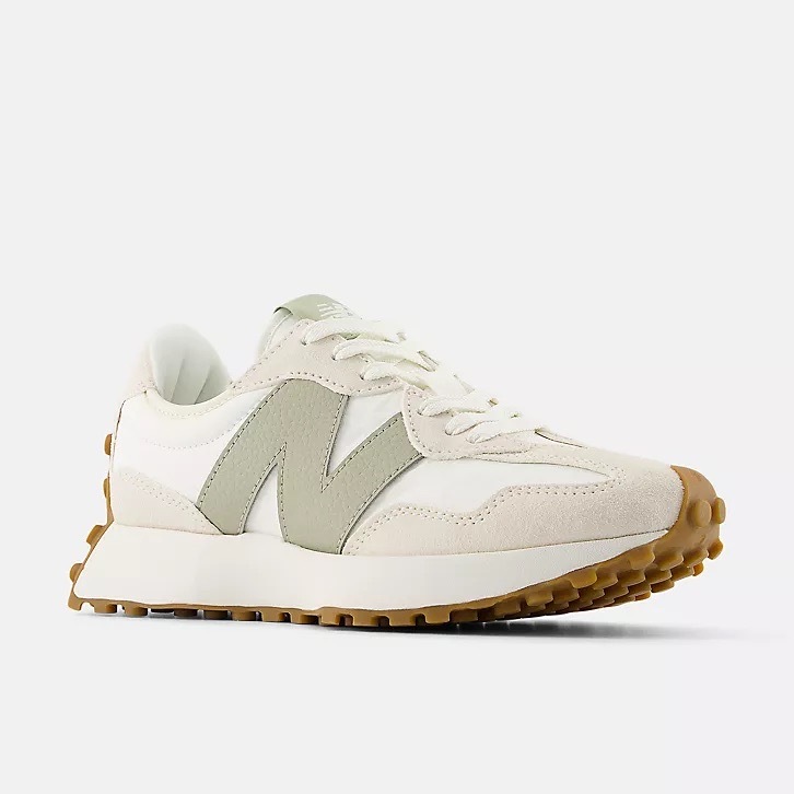 NEW BALANCE 327 米白紫 麂皮 拼接 復古 運動鞋 WS327FTB