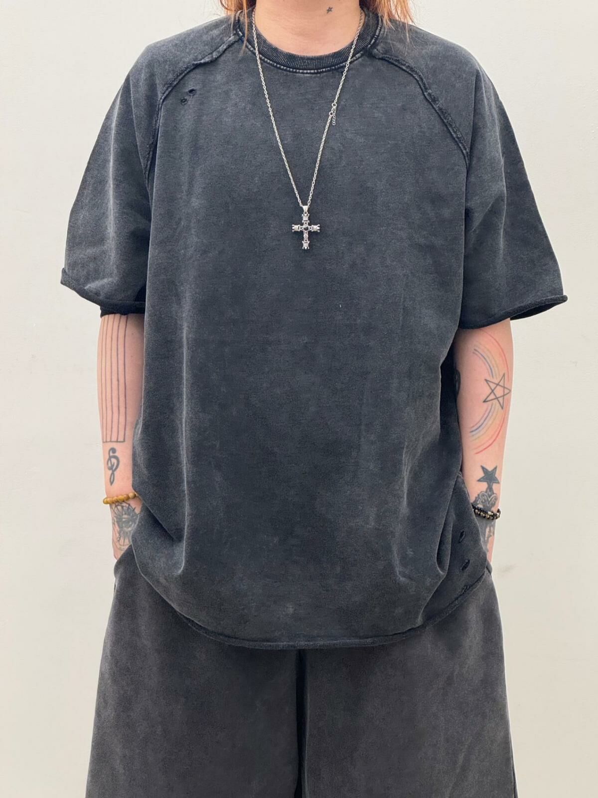 洗水淨色短袖Tee GLAMOUR-075T