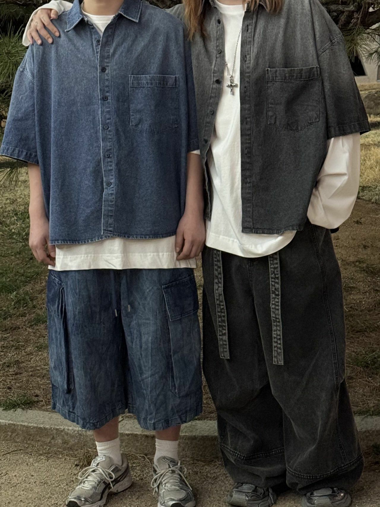 洗水淨色短袖牛仔恤衫 GLAMOUR-076S