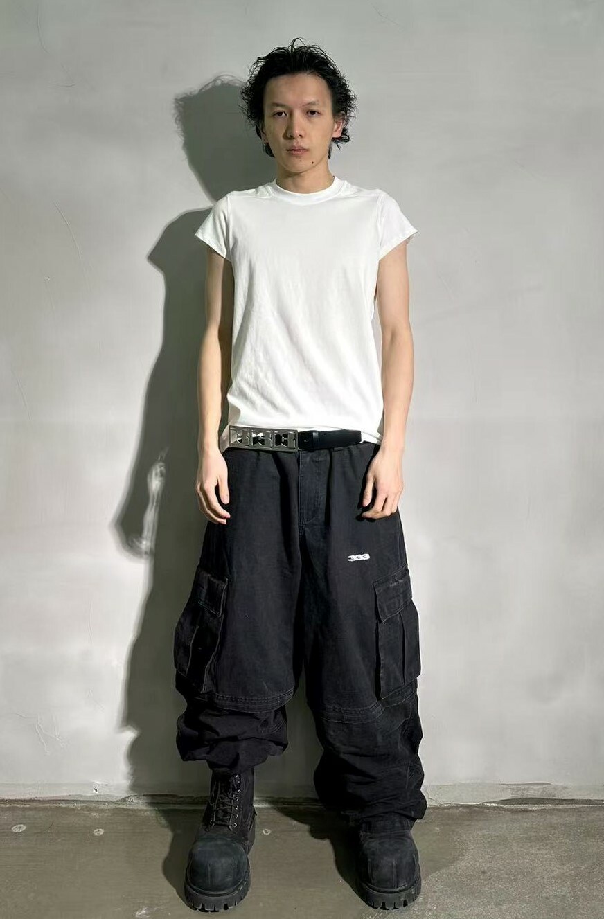 PCCVISION 3MAN0N Washed and distressed CARGO embroidered LOGO detachable overalls