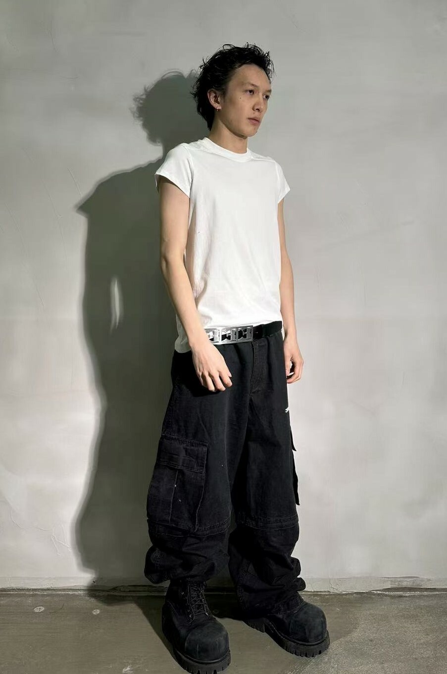 PCCVISION 3MAN0N Washed and distressed CARGO embroidered LOGO detachable overalls