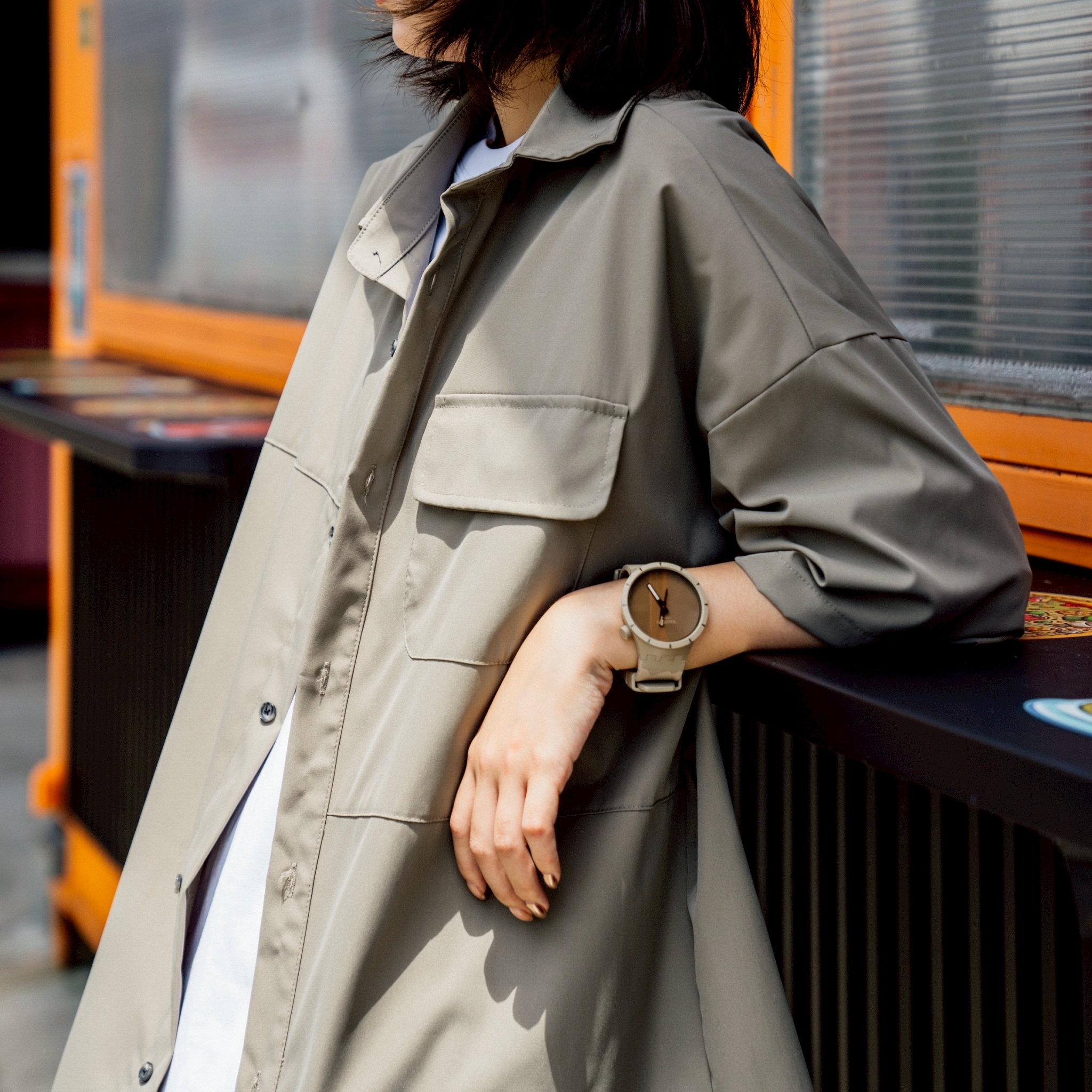 SBG 立體車縫口袋寬鬆襯衫 SB2038