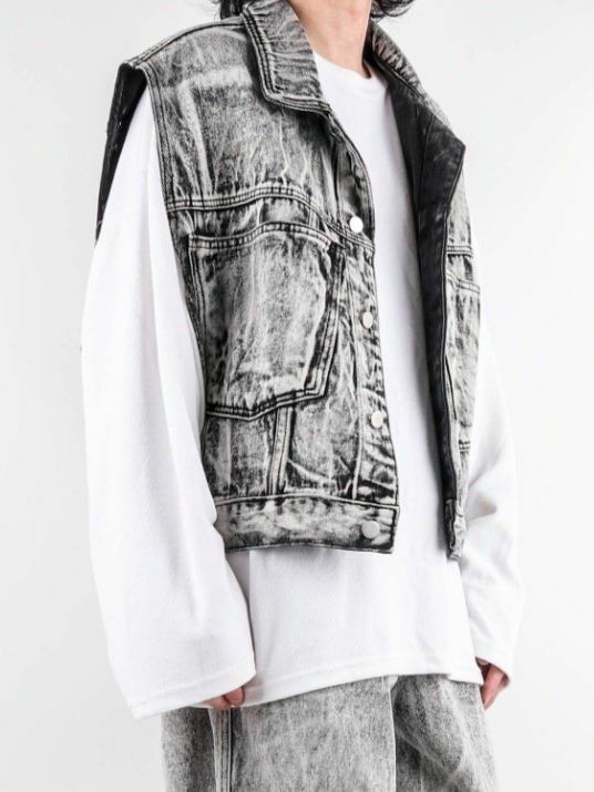 洗水牛仔背心褸 GLAMOUR-079V