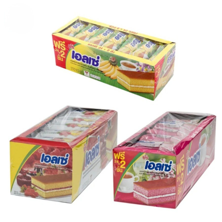 泰國 Ellse長方形夾心蛋糕 ,一盒24個  (T3 T505)