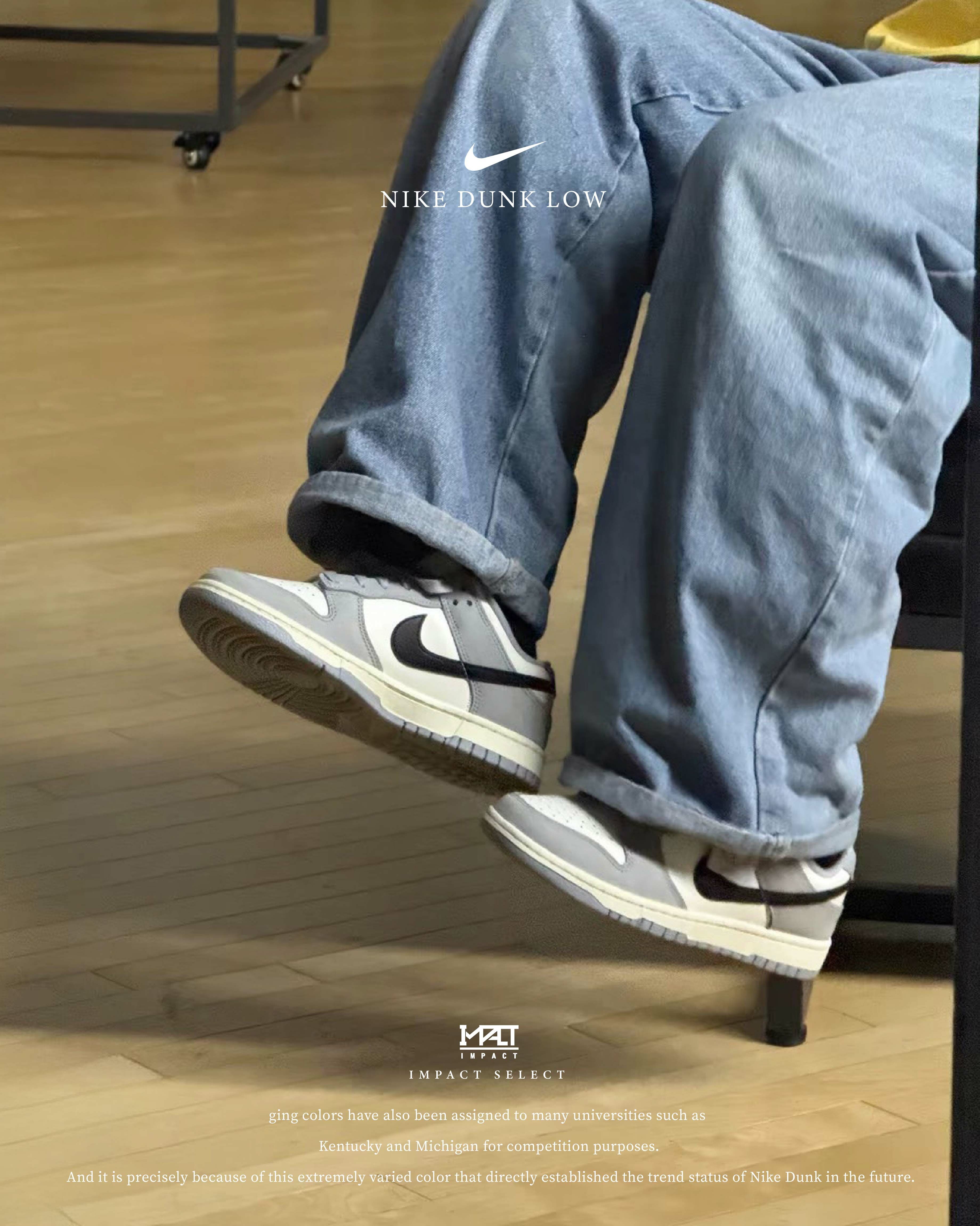 Nike Dunk Low 灰白 黑勾 麂皮 男款 IB3079-101