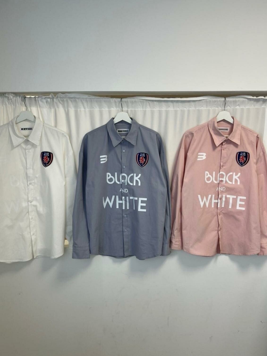 英文字直間長袖恤衫 S2314