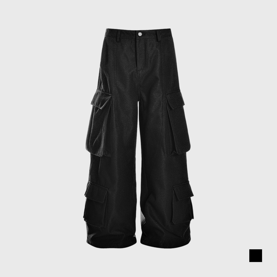 特殊面料多口袋長褲