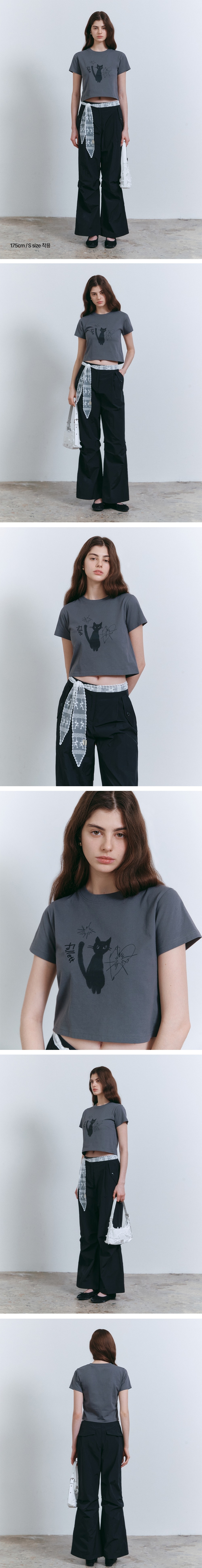 ★送料・関税込★FALLETT★Night Nero Crop Short Sleeve Tee★ FALLETT Night Nero Crop Short Sleeve Charcoal – NOTAG GLOBAL