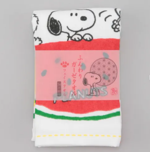 日本SNOOPY紗布長面巾34x80 (非日本製)