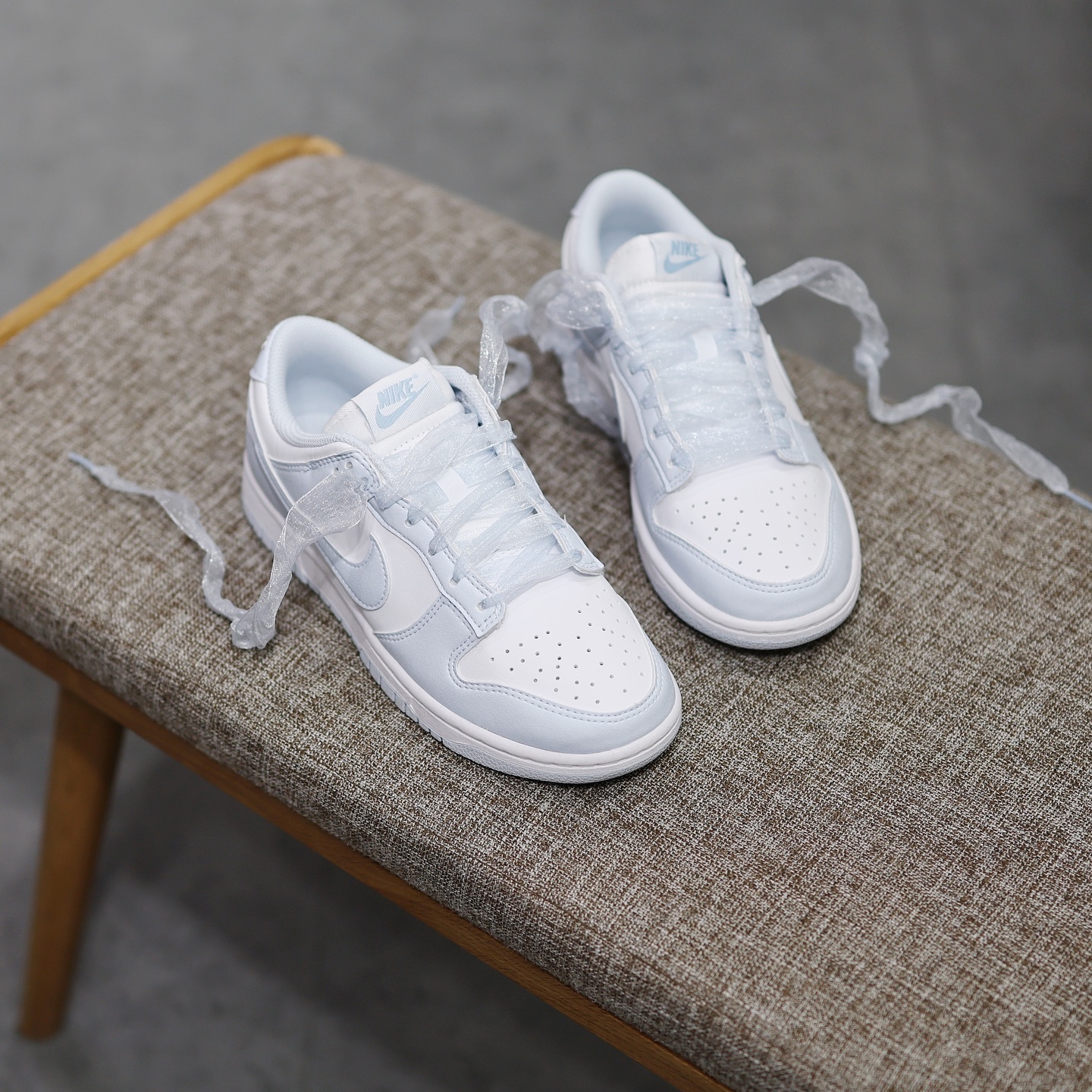 NIKE DUNK LOW NEXT NATURE 絲綢緞帶冰川藍淺藍 IB7311-100