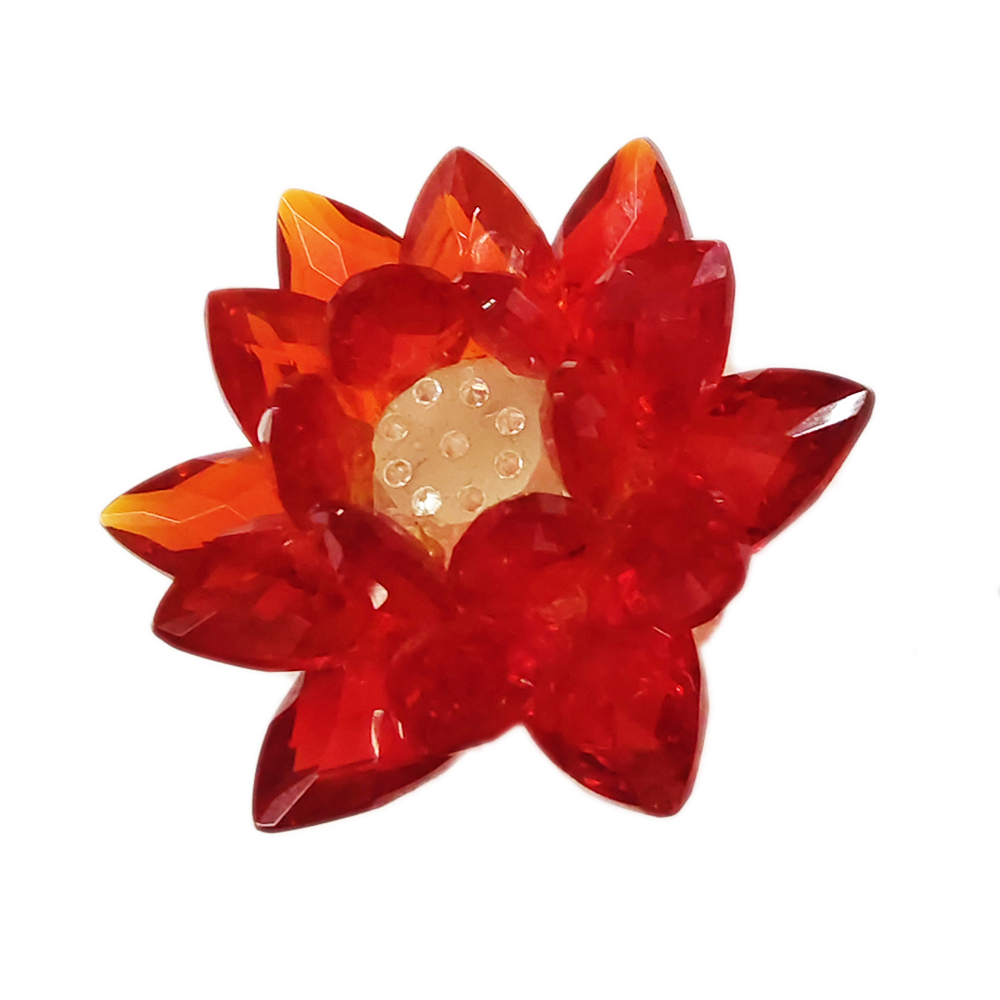 水晶蓮花 迷你 紅色 4公分【十方】146646
