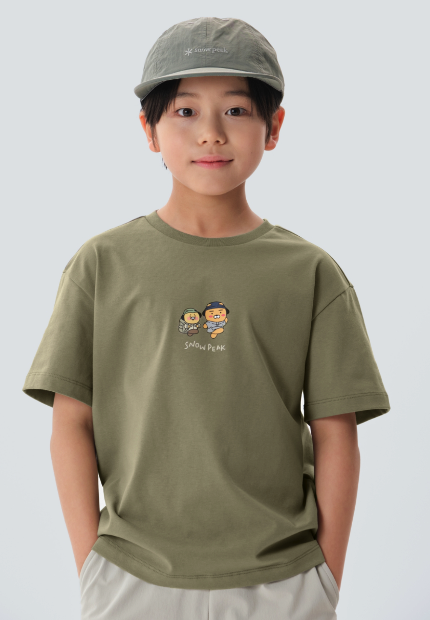 【現貨零碼折扣】snow peak X Kakao Friends Ryan&Choonisk Kid Short Sleeve T-shirt 童裝 一起去露營 短tee S25MKFTS99