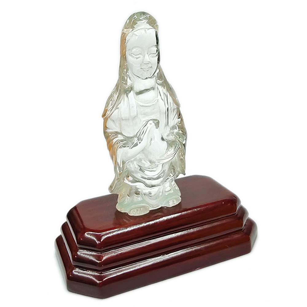 水晶寶瓶觀音精品擺件7.5公分【十方】124610