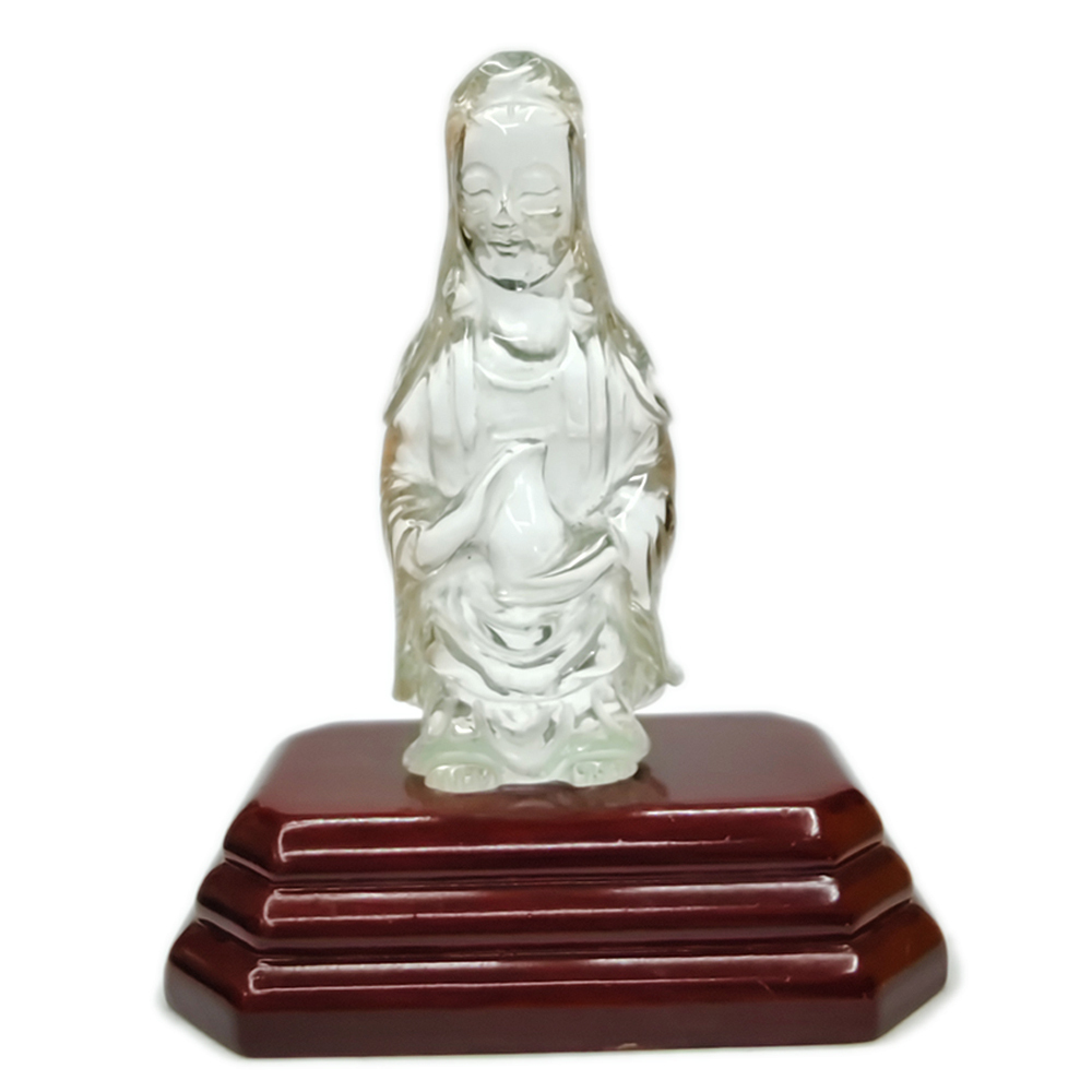 水晶寶瓶觀音精品擺件7.5公分【十方】124610