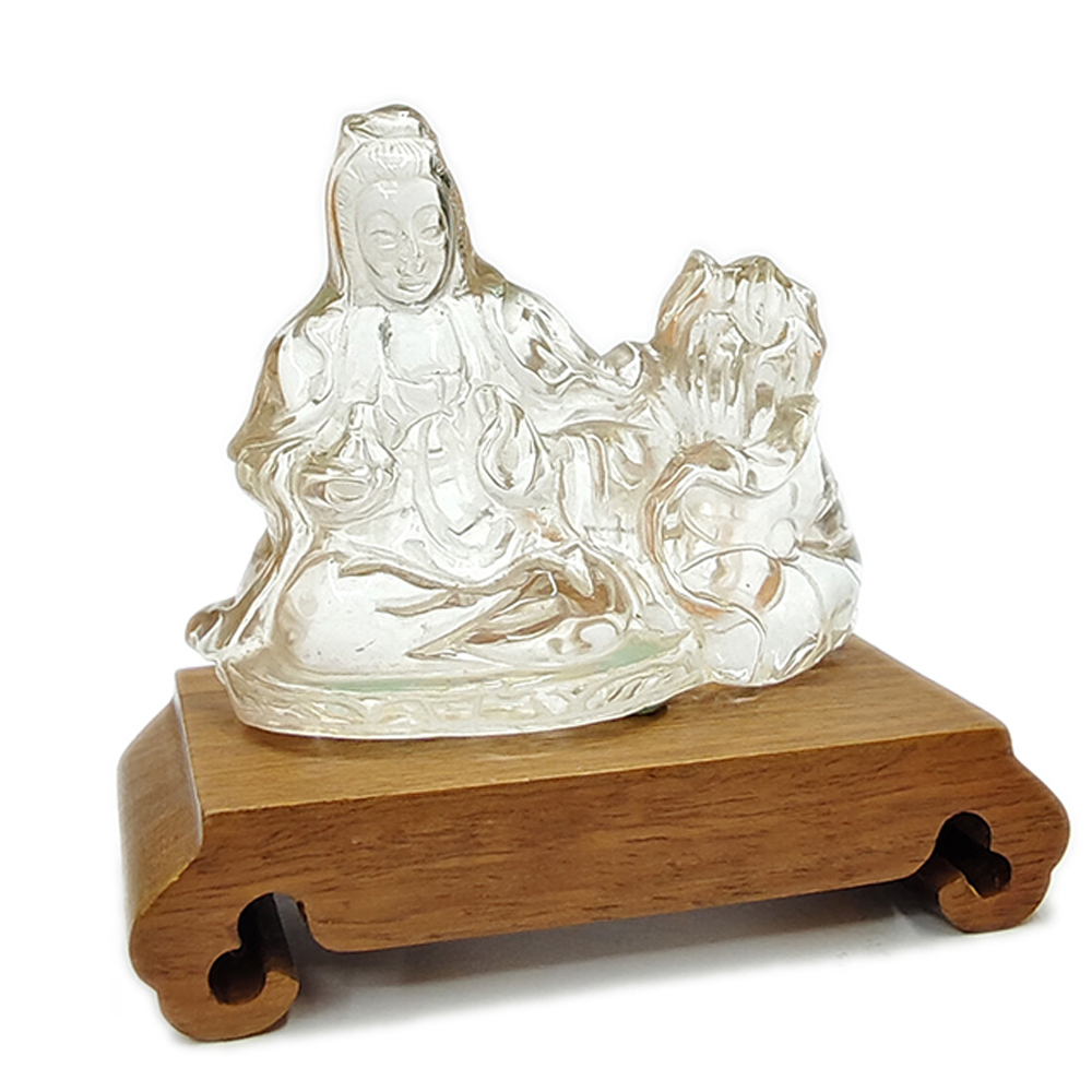 水晶蓮花觀音精品擺件6.5公分【十方】124611