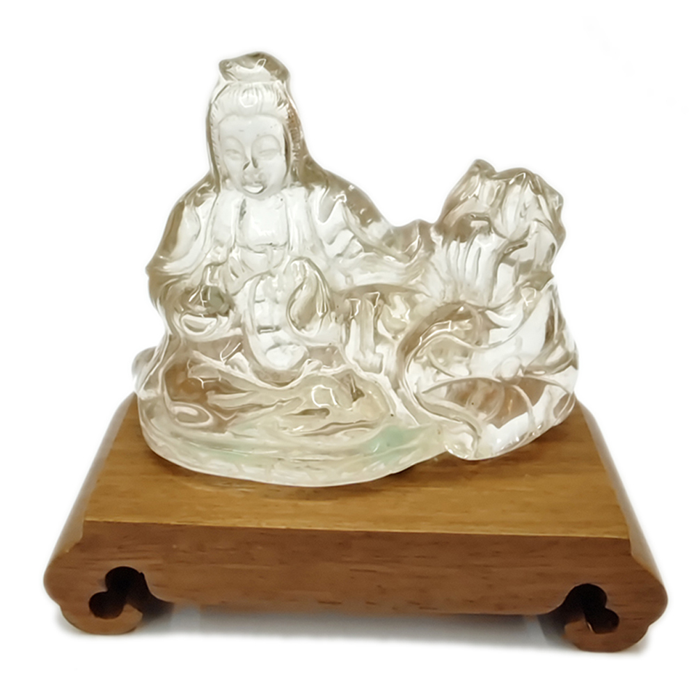 水晶蓮花觀音精品擺件6.5公分【十方】124611