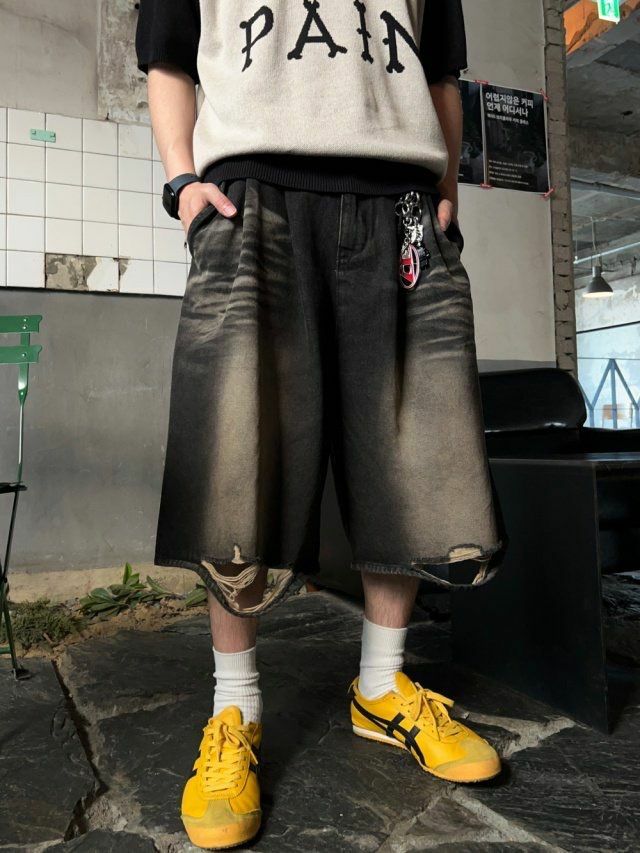 洗水破洞牛仔短褲 Hestory-067P