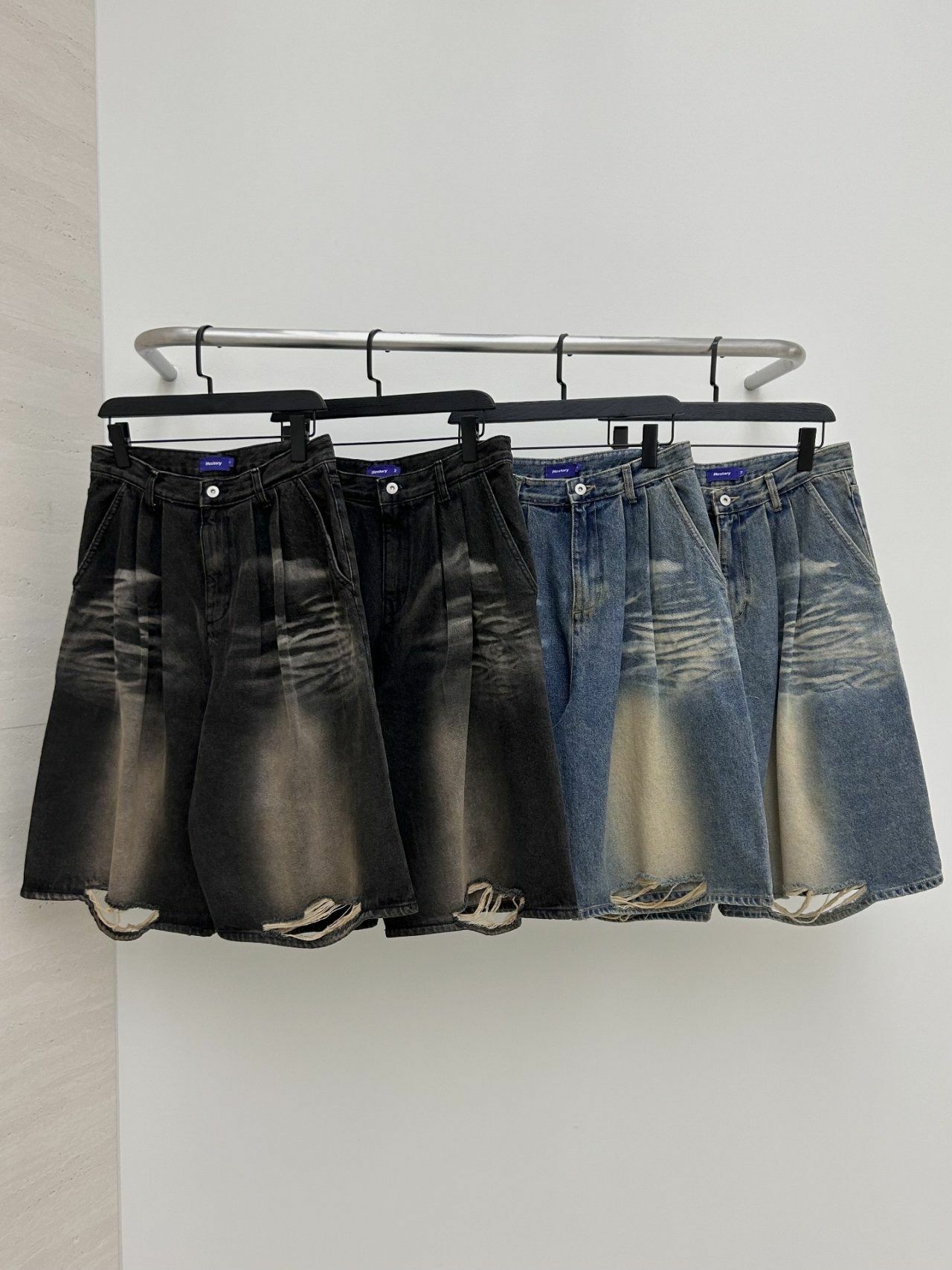 洗水破洞牛仔短褲 Hestory-067P