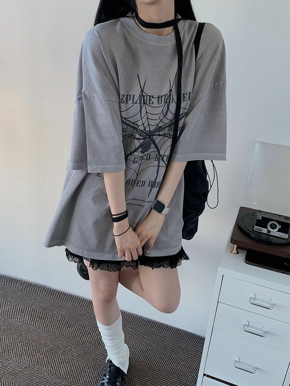 洗水英文字圖案短袖Tee Hestory-071T