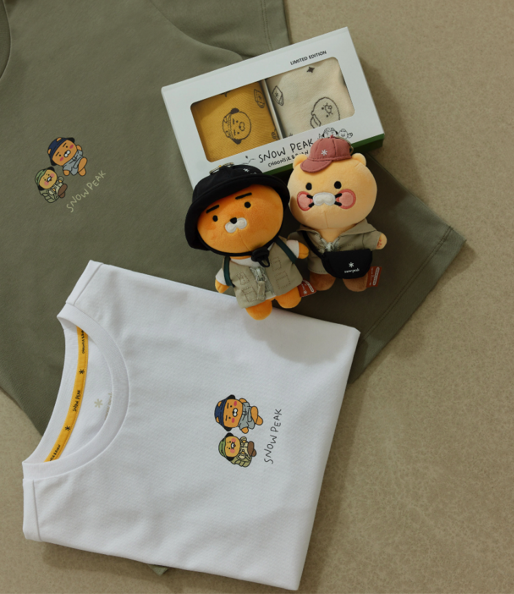 【現貨零碼折扣】snow peak X Kakao Friends Ryan&Choonisk Kid Short Sleeve T-shirt 童裝 一起去露營 短tee S25MKFTS99