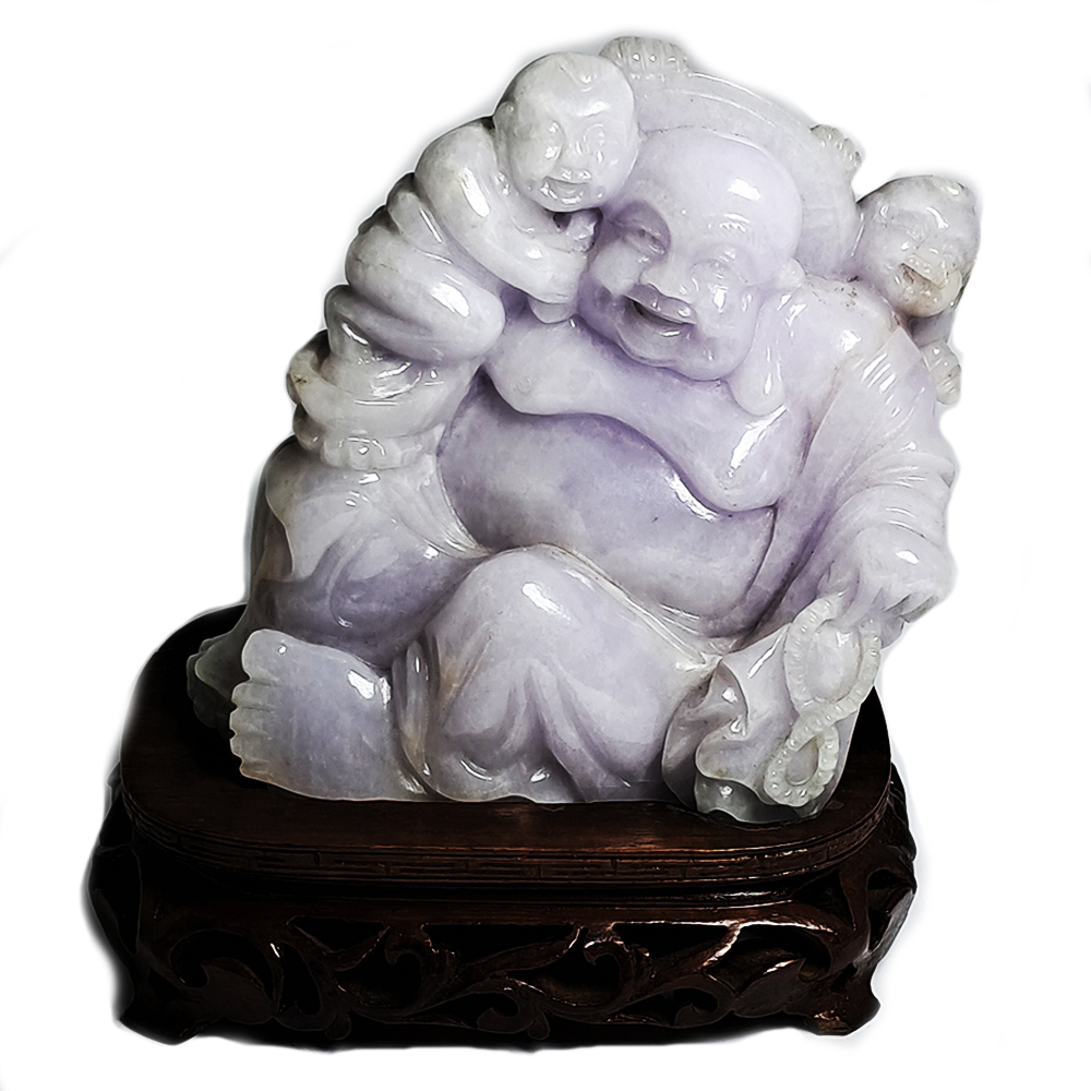 財神紫羅蘭翠玉精品擺件11公分【十方】117209