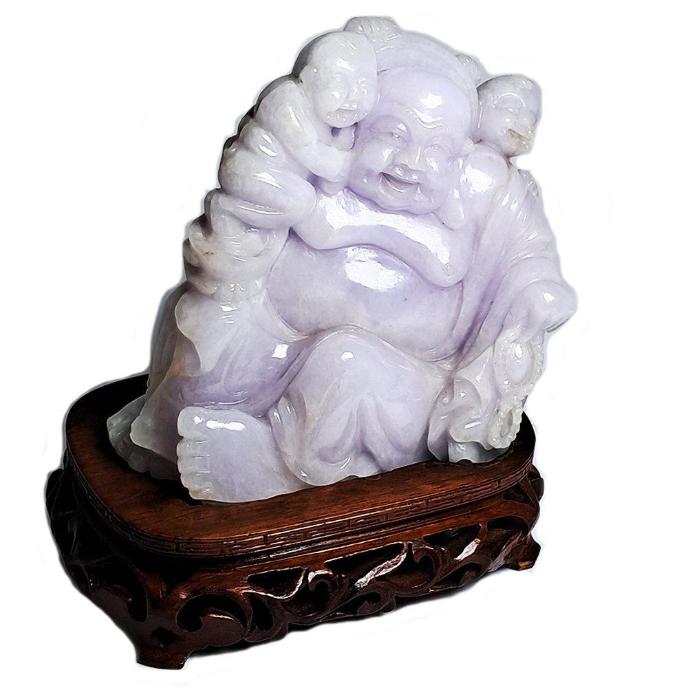 財神紫羅蘭翠玉精品擺件11公分【十方】117209