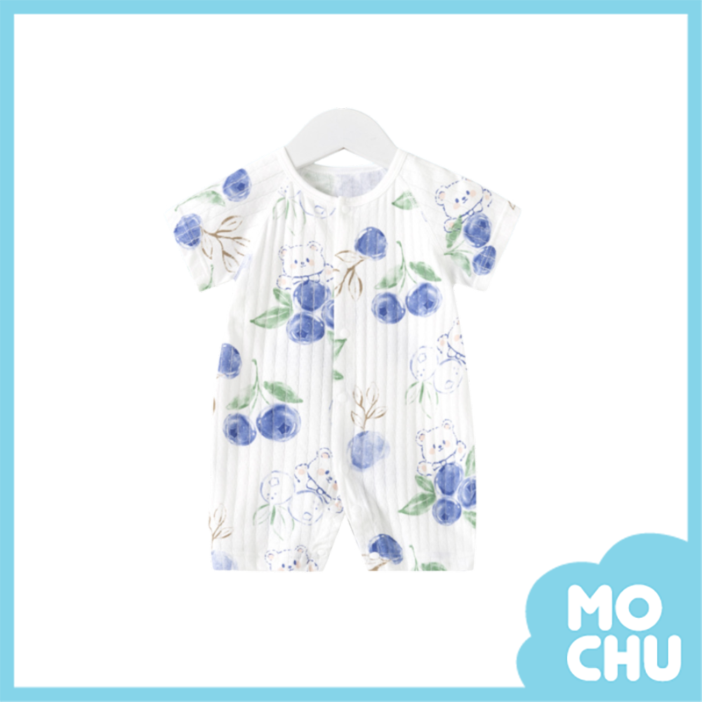藍莓熊薄款短袖連身衣