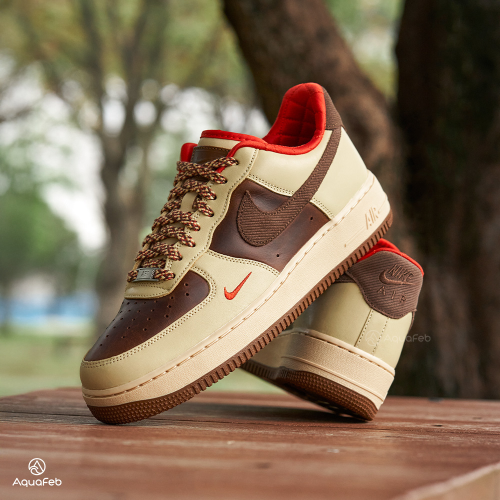 Nike Air Force 1'07 男 卡其棕 AF1 透氣 復古 皮革 休閒 運動 休閒鞋 HQ3447-222