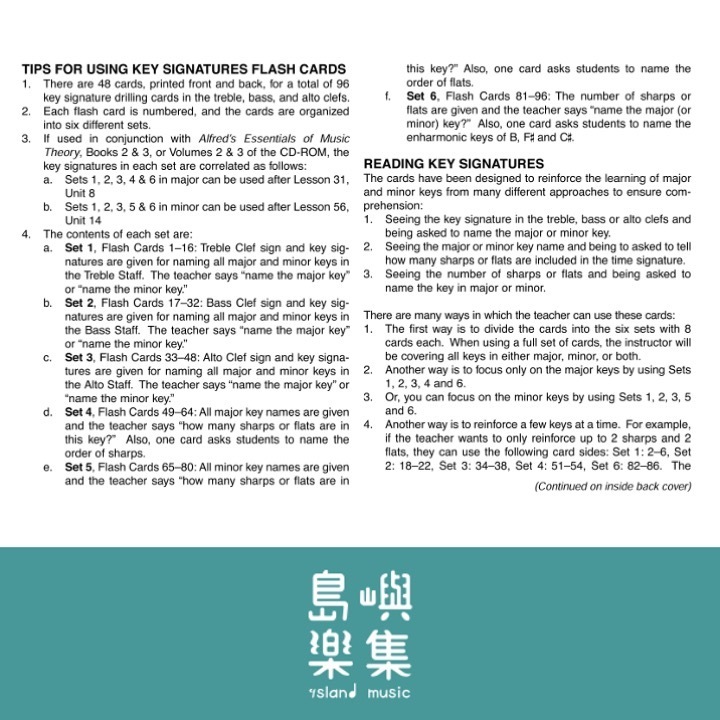 Alfred's Essentials of Music Theory: Flash Cards -- Key Signature